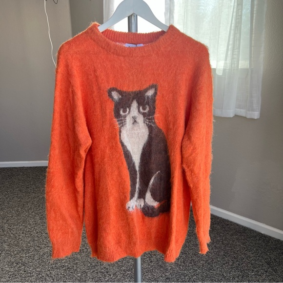 NWT OXKNIT Orange Cat Sweater 4X - Picture 3 of 7